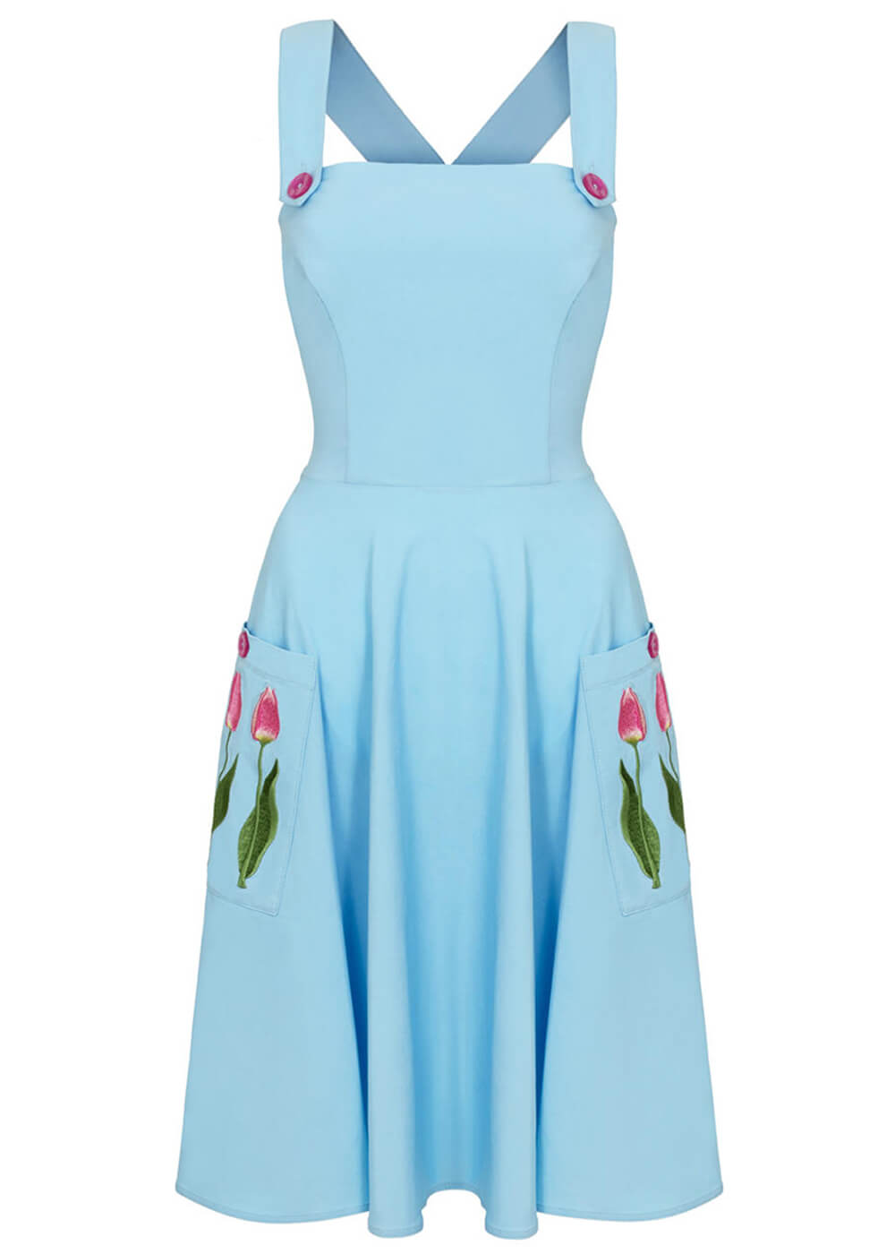 Hell Bunny Tulip 50's Swing Dress Blue